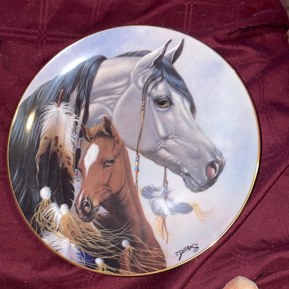 Vintage heritage of horses gift for a princess the Danberry mint plate trimmed